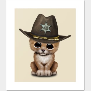 Cute Baby Lion Cub Sheriff Posters and Art